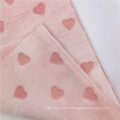 Elegant Pink Cut Flower Polyester Knitted Flannel Fabric